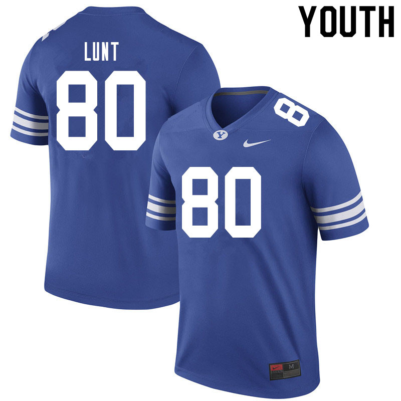 Youth #80 Lane Lunt BYU Cougars College Football Jerseys Sale-Royal